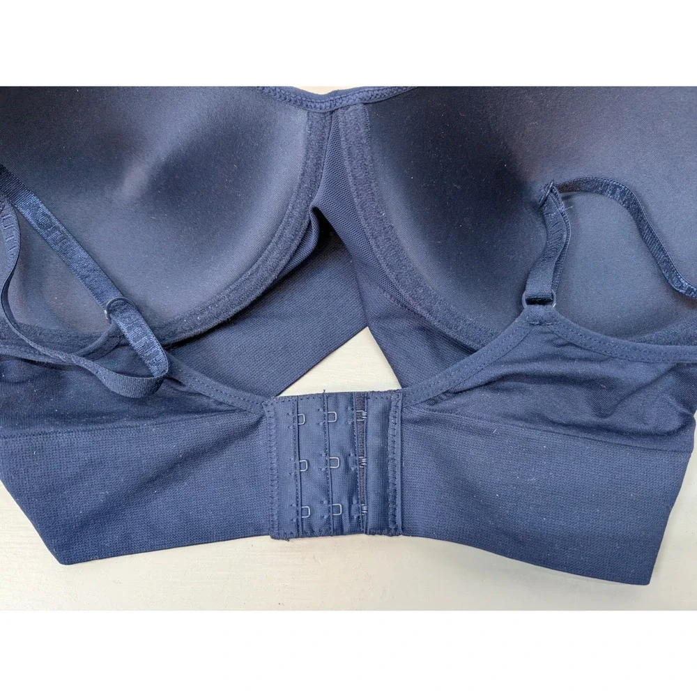 Nautica Intimates Women's Padded Bra Size 36C Navy Blue Wireless Stretch Comfort